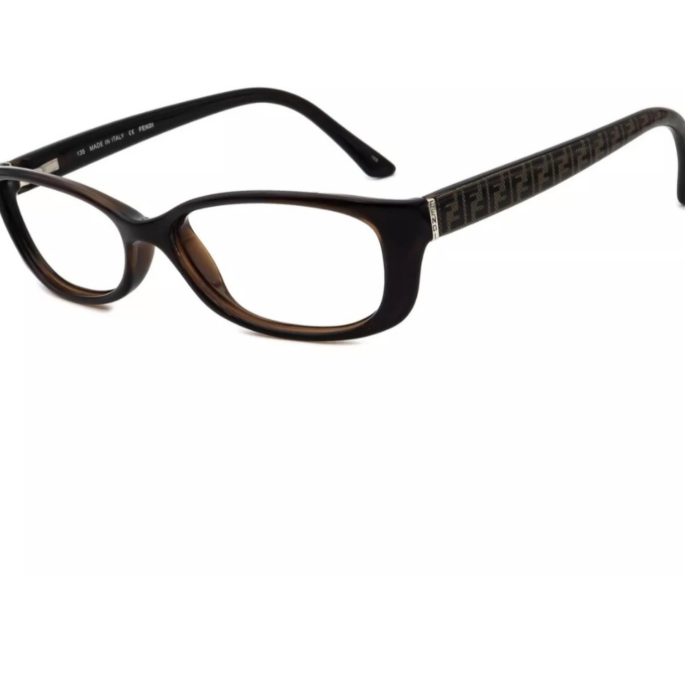 Fendi Brown Black Logo Cat-Eye Glasses